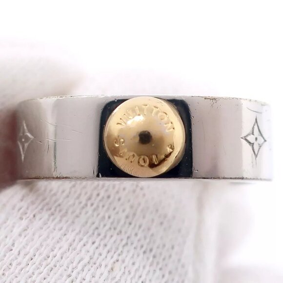 LOUIS VUITTON Nanogram Ring M00218 metallic #7.8(US Size) 5.7g unisex - Picture 5 of 7